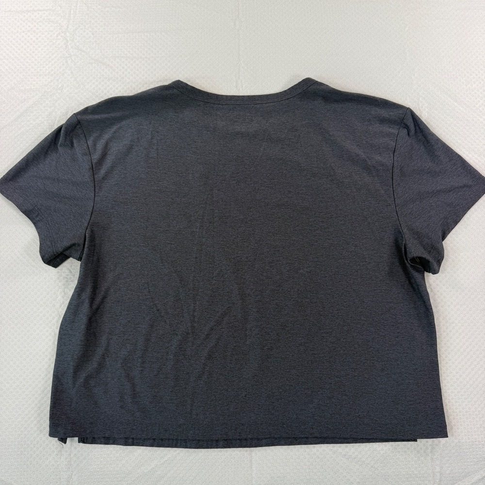 Old Navy Active Womens Medium Charcoal Gray CloudMotion Go-Dry Short Sleeve Top - Picture 7 of 7